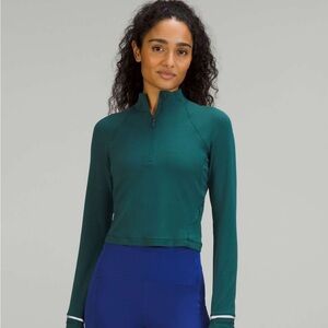 LULULEMON ITS RULU RUN CROP HALF ZIP LONG SLEEVE SHIRT